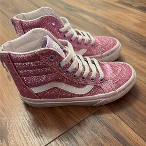 Vans Girls Size 12.5 Sparkly Pink High-Tops